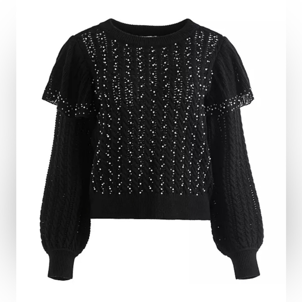 NWT😍Alice + Olivia Womens Rosi Cable Knit Wool Sweater | Sz L